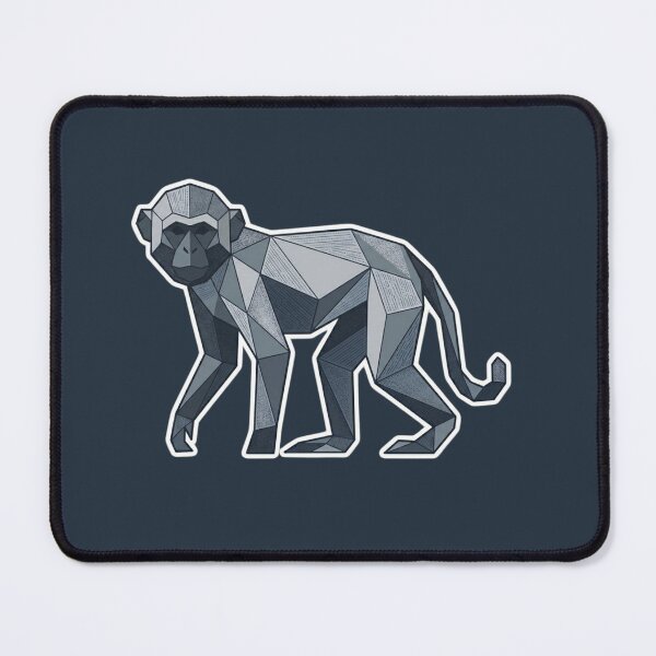 Item preview, Metallic Gray Monkey Sticker – Geometric Monkey Illustration for Tech Fans designed and sold by bsbd-action.