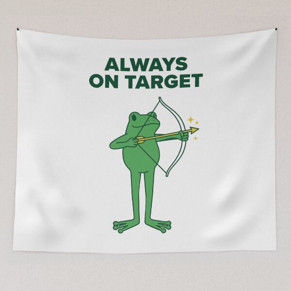 Item preview, Always On Target Archer Frog Funny Pun designed and sold by pistoniya7 ⭐⭐⭐⭐⭐.