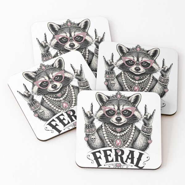 Item preview, Feral Raccoon Queen With Pink Boujee Attitude designed and sold by FreshVibe Prints.
