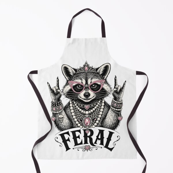 Item preview, Feral Raccoon Queen With Pink Boujee Attitude designed and sold by FreshVibe Prints.