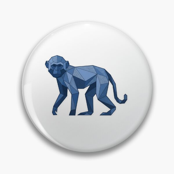 Item preview, Cobalt Blue Monkey Sticker – Cool Tone Monkey Art for Modern Decor designed and sold by bsbd-action.