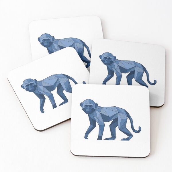 Item preview, Cobalt Blue Monkey Sticker – Cool Tone Monkey Art for Modern Decor designed and sold by bsbd-action.