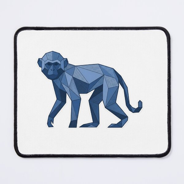 Item preview, Cobalt Blue Monkey Sticker – Cool Tone Monkey Art for Modern Decor designed and sold by bsbd-action.