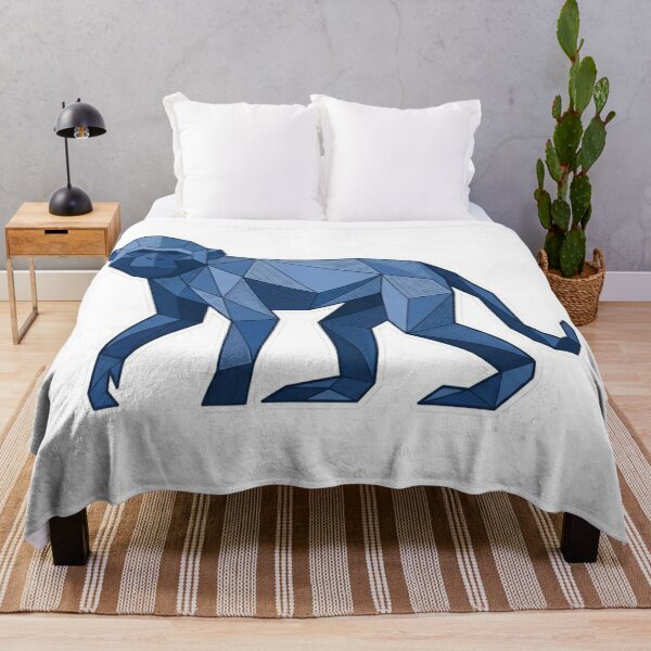 Item preview, Cobalt Blue Monkey Sticker – Cool Tone Monkey Art for Modern Decor designed and sold by bsbd-action.