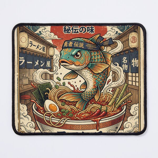 Item preview, Koi Ramen Spirit – Retro Japanese Ramen Fish Poster | Vintage Ukiyo-e Kawaii Wall Art designed and sold by Cary-s.