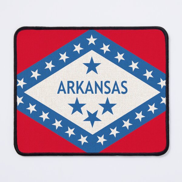 Item preview, Flag of American state Arkansas flag on fabric surface. Arkansas state flag on textured background. Colored flag of Arizona on fabric surface. Symbol of American state designed and sold by Decoriolus.