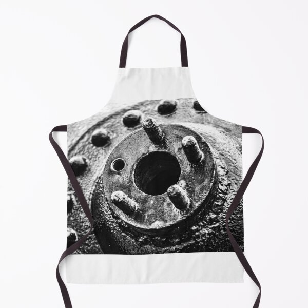 Item preview, Close-Up Rusty Metal Hub With Bolts And Industrial Texture In Black And White designed and sold by Nmallia.