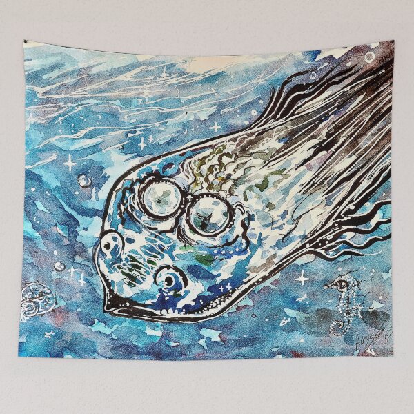 Item preview, Goblin fish, deep-sea creature designed and sold by Inkhov Art.