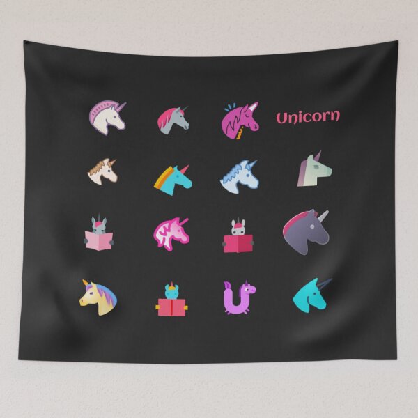 Item preview, Colorful Unicorn Emoji Pattern: Cute Minimalist Fantasy Icon Sticker Pack designed and sold by Yasmine Mohammed.