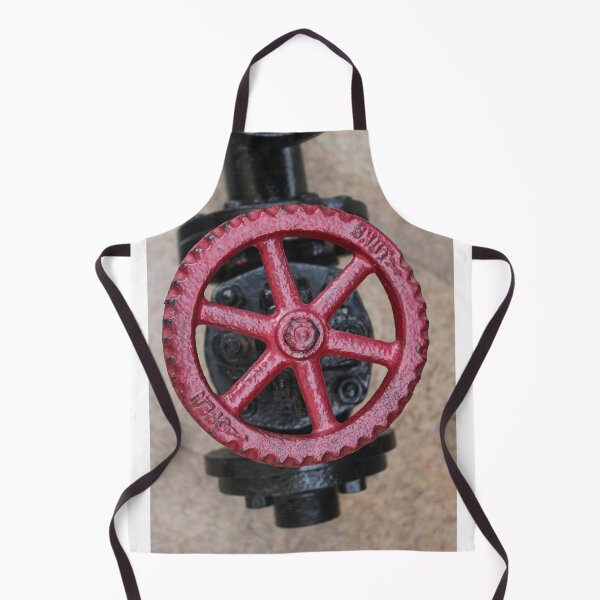 Item preview, Close-Up Of Red Valve Wheel On Industrial Pipe In Outdoor Plumbing Equipment designed and sold by Nmallia.