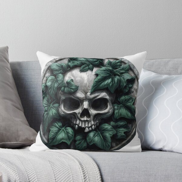 Item preview, Gothic Ivy Skull Medallion designed and sold by IllumeInk.