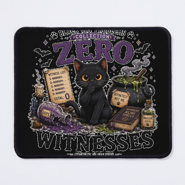 Item preview, Zero Witnesses Funny Black Cat Halloween Cha os Design designed and sold by MotylekAnia.
