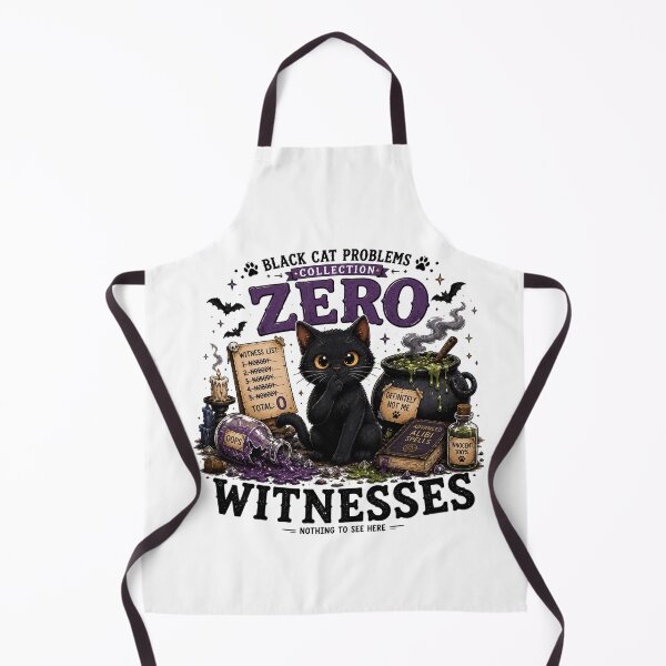 Item preview, Zero Witnesses Funny Black Cat Halloween Cha os Design designed and sold by MotylekAnia.