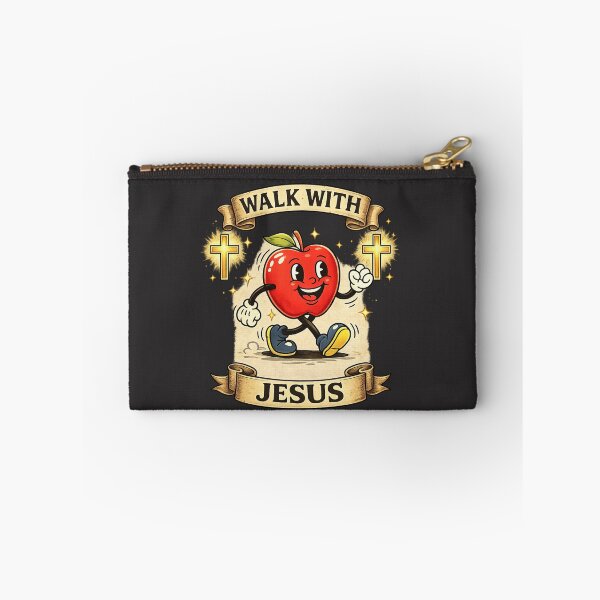 Artikelvorschau, „Walk With Jesus“ – Niedliches christliches Apfel-Cartoon-T-Shirt entworfen und verkauft von RAZIELK.