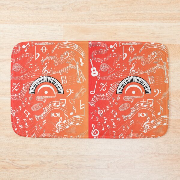 Item preview, Musical Instruments Notation Symbols On A Coral Gradient designed and sold by BrightrDayMusicArt.