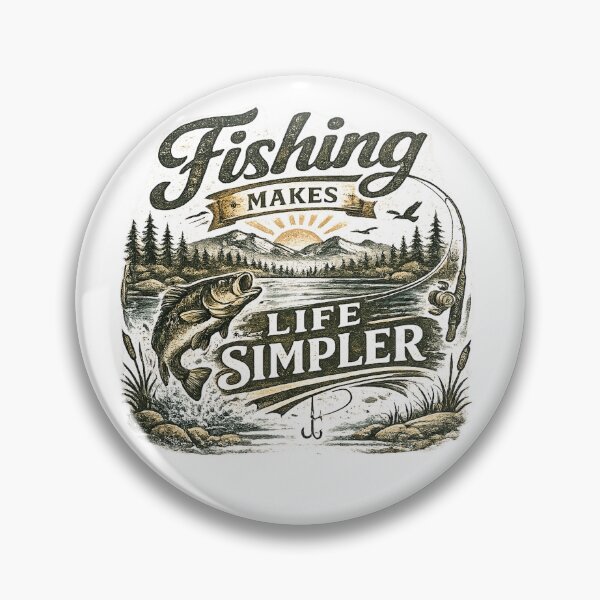 Item preview, Fishing Makes Life Simpler - Vintage Fishing Lake Design designed and sold by Digal92.