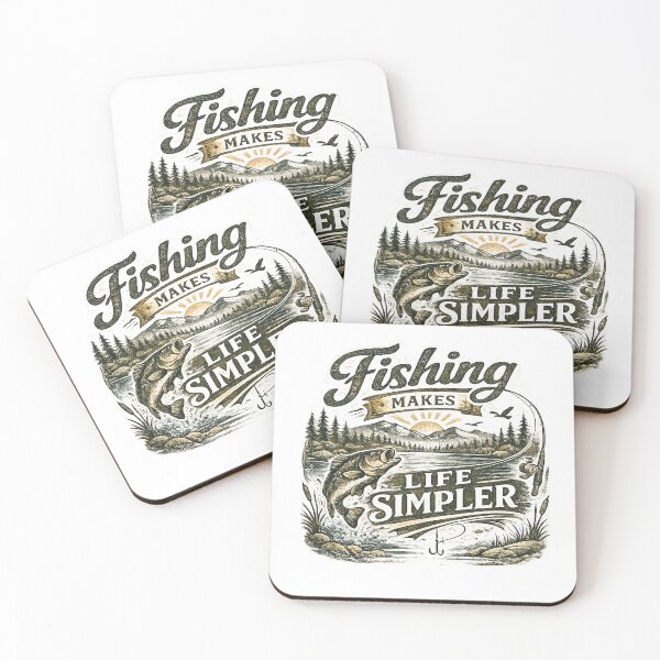 Item preview, Fishing Makes Life Simpler - Vintage Fishing Lake Design designed and sold by Digal92.