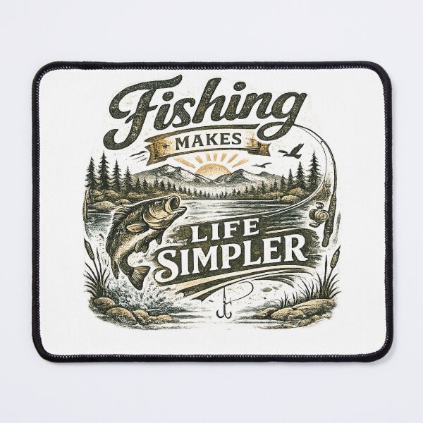 Item preview, Fishing Makes Life Simpler - Vintage Fishing Lake Design designed and sold by Digal92.