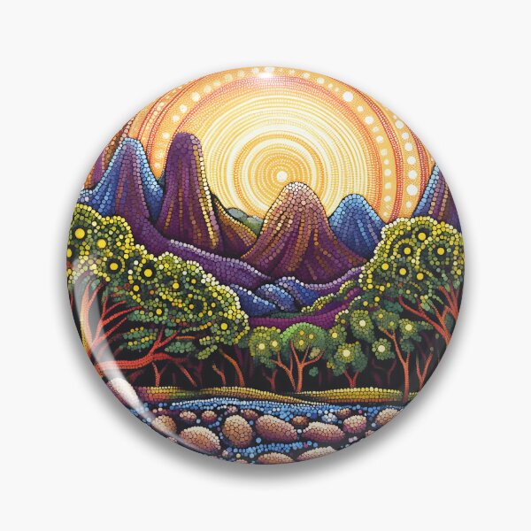 Item preview, Aboriginal Inspired Dot Art - Magnific Warrumbungle National Park designed and sold by GrinGalore.