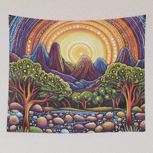 Item preview, Aboriginal Inspired Dot Art - Magnific Warrumbungle National Park designed and sold by GrinGalore.