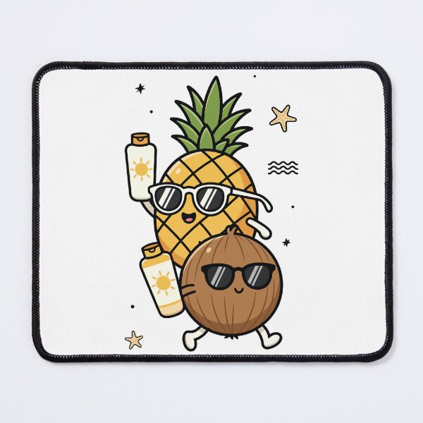 Item preview, Cute Summer Pineapple & Coconut | Funny Tropical Cartoon Sticker designed and sold by Luhop.