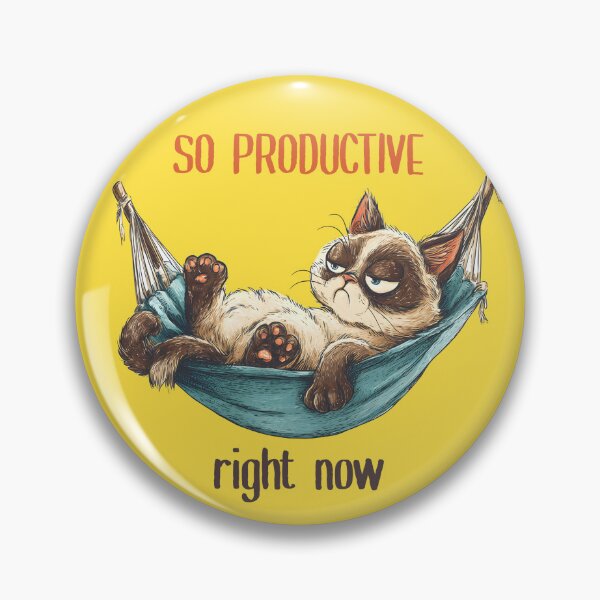 Item preview, So Productive Right Now – Funny Lazy Cat Sarcastic Art designed and sold by All That Jazz Store.