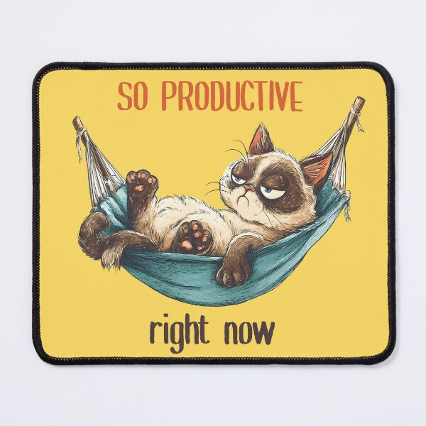 Item preview, So Productive Right Now – Funny Lazy Cat Sarcastic Art designed and sold by All That Jazz Store.