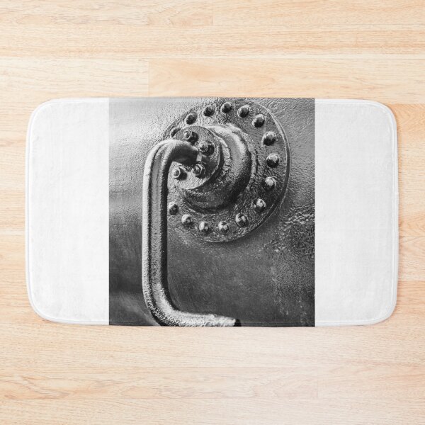 Item preview, Close-Up Of Industrial Metal Handle And Riveted Plate Showing Textured Iron Surface designed and sold by Nmallia.