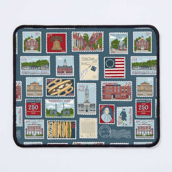Item preview, 250 Years of Philadelphia Stamps Illustration designed and sold by Elizabeth Weglein.