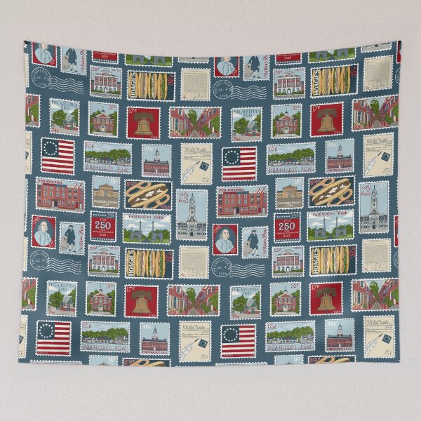 Item preview, 250 Years of Philadelphia Stamps Illustration designed and sold by Elizabeth Weglein.