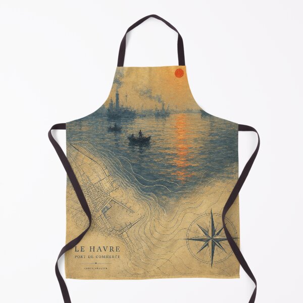 Item preview, Monet Impression Sunrise Le Havre Vintage Map Art designed and sold by Extravanganzza.