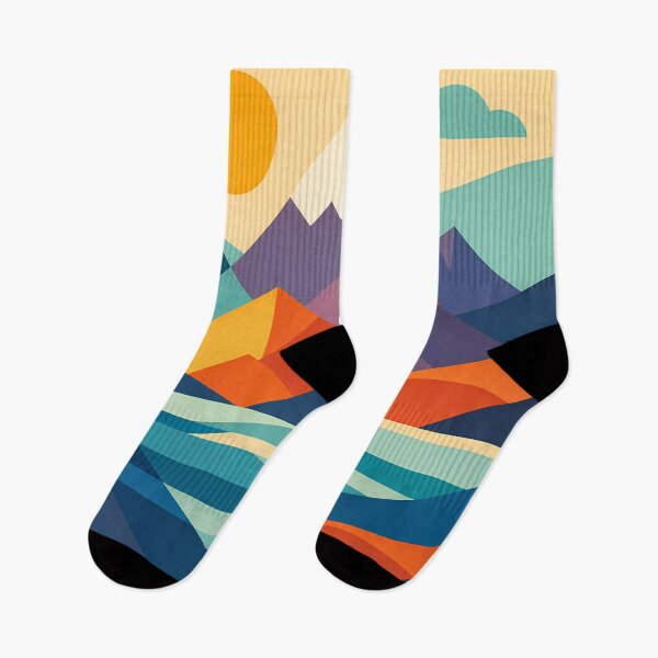 Item preview, Geometric Mountain Lake at Sunset designed and sold by InkSmithery.