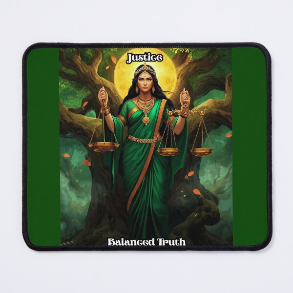Item preview, Justice - Tarot Card from Wildwood Green Witch Tarot Deck designed and sold by Earth Nature Creations.