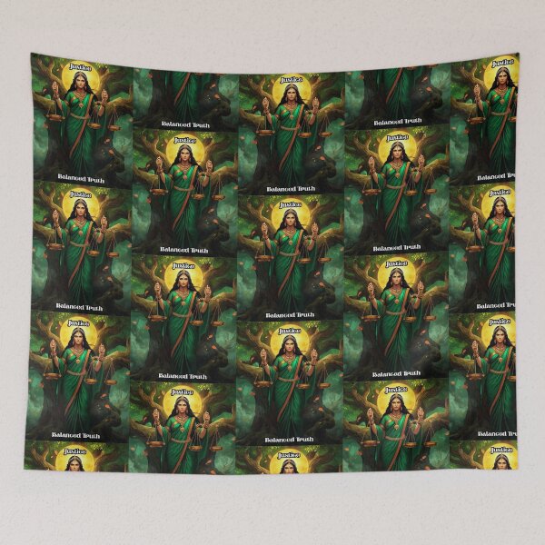 Item preview, Justice - Tarot Card from Wildwood Green Witch Tarot Deck  designed and sold by Earth Nature Creations.