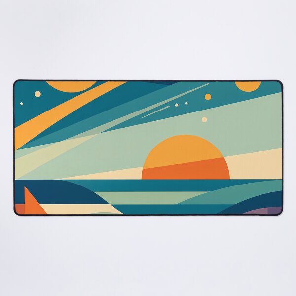 Item preview, Geometric Cosmic Sky with Suns and Planets designed and sold by InkSmithery.