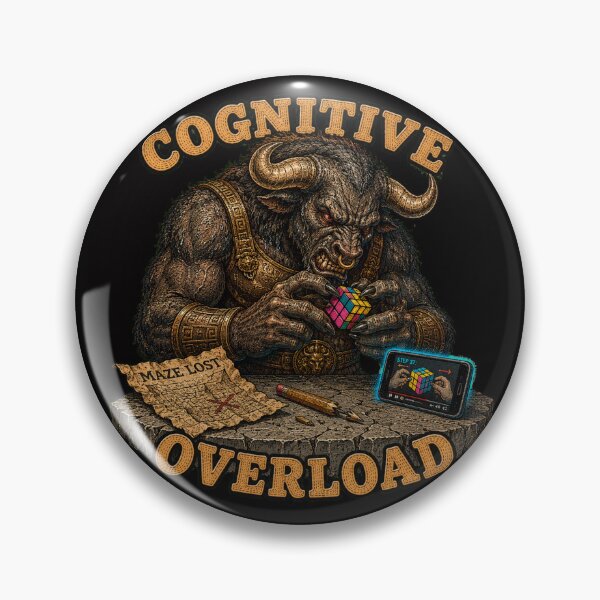 Item preview, Funny Minotaur Rubiks Cube Puzzle Retro Graphic Tee designed and sold by Mythic Ink Studio.