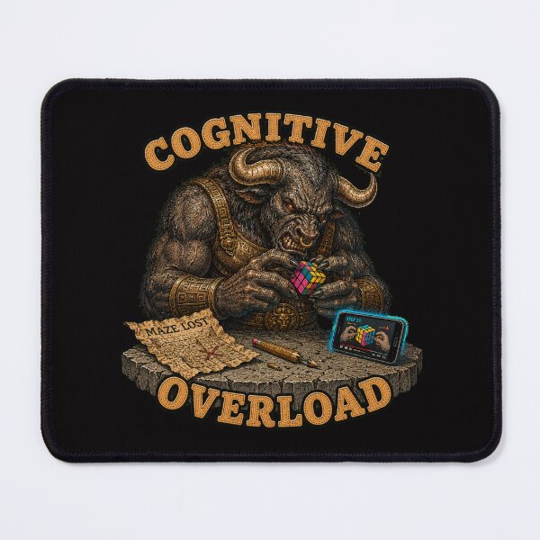 Item preview, Funny Minotaur Rubiks Cube Puzzle Retro Graphic Tee designed and sold by Mythic Ink Studio.