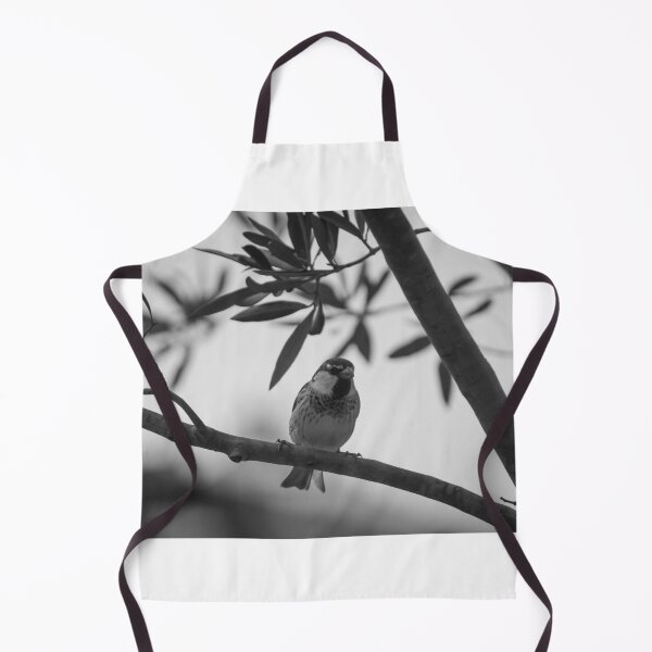 Item preview, Perched Sparrow on Tree Branch in Black-and-White Close-Up Wildlife Portrait designed and sold by Nmallia.