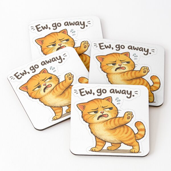 Item preview, The Moody Ginger Cats - Cute Chubby Neko designed and sold by LadyArtSpirit.