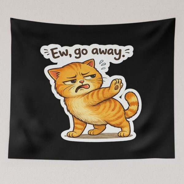 Item preview, The Moody Ginger Cats - Cute Chubby Neko designed and sold by LadyArtSpirit.