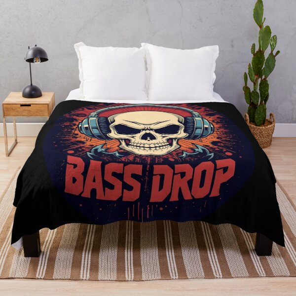 Item preview, Bass Drop skull wearing huge headphones 12 designed and sold by Neon G.