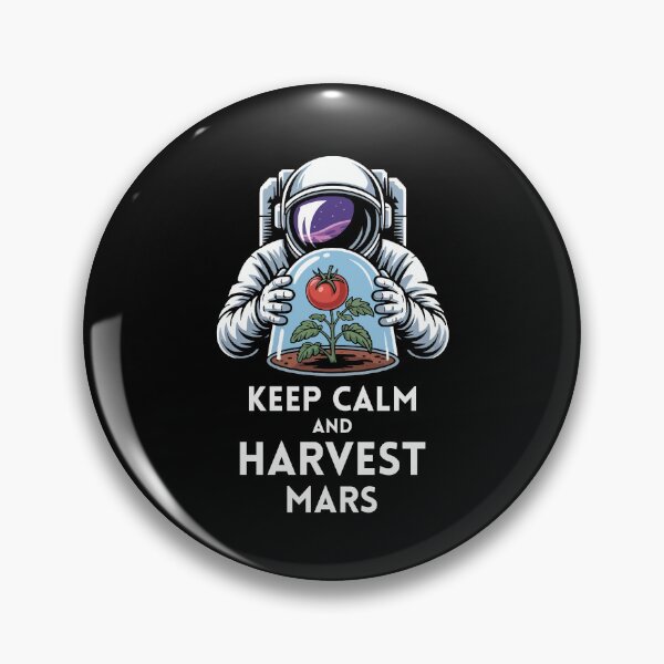 Item preview, Harvest Mars Sci-Fi Humor Space Farming Concept with Astronaut Botanist designed and sold by NaturEdeN.