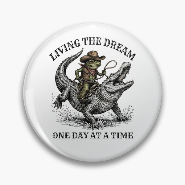 Item preview, Cowboy Frog Riding Alligator Living The Swamp Dream designed and sold by FreshVibe Prints.