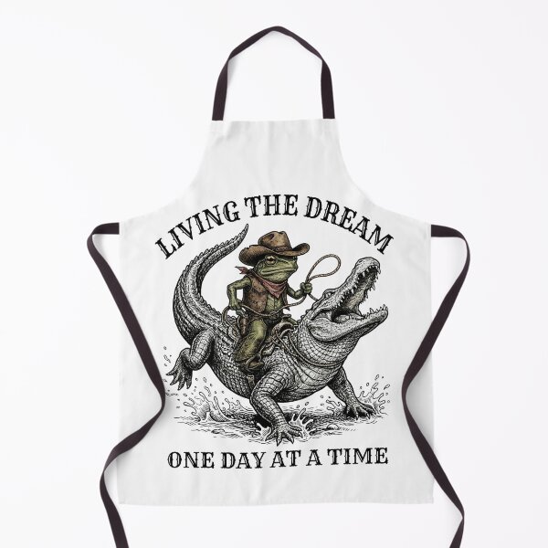 Item preview, Cowboy Frog Riding Alligator Living The Swamp Dream designed and sold by FreshVibe Prints.
