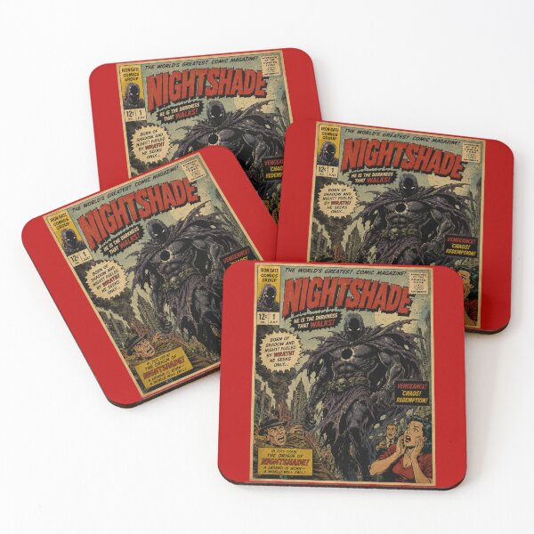 Item preview, Nightshade Retro Comic Book Art | Vintage Dark Superhero Graphic designed and sold by PLUSHIWORLDtm.