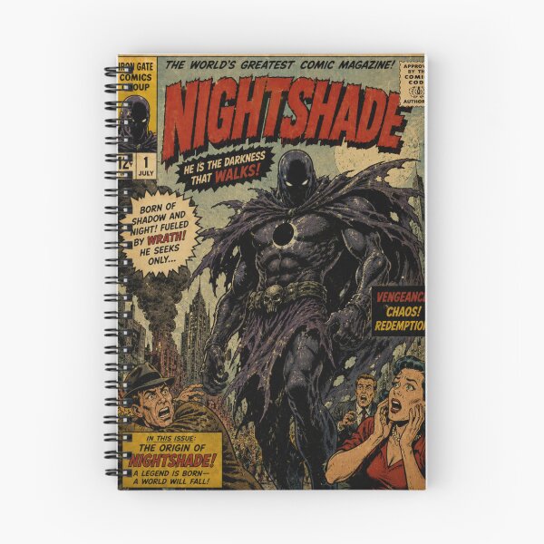 Item preview, Nightshade Retro Comic Book Art | Vintage Dark Superhero Graphic designed and sold by PLUSHIWORLDtm.