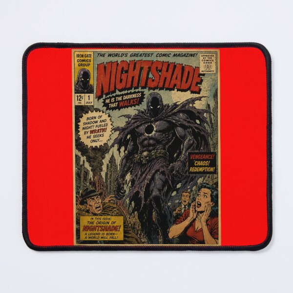 Item preview, Nightshade Retro Comic Book Art | Vintage Dark Superhero Graphic designed and sold by PLUSHIWORLDtm.