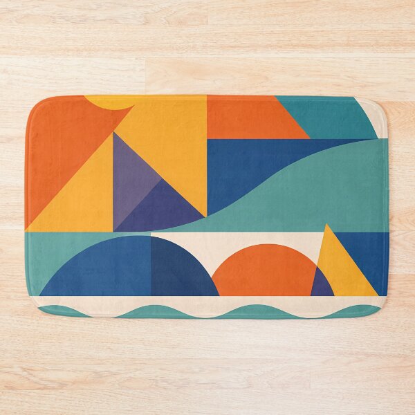 Item preview, Geometric Coastal Landscape with Sun and Waves designed and sold by InkSmithery.