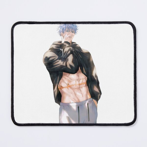 Item preview, White Hair Sorcerer Pulling Up Hood to Reveal Shredded Abs Portrait designed and sold by JohnnyFive8.