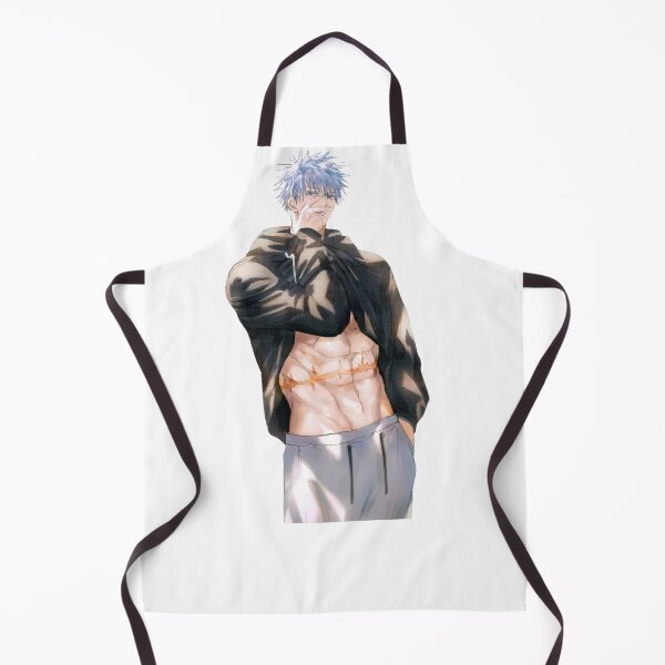 Item preview, White Hair Sorcerer Pulling Up Hood to Reveal Shredded Abs Portrait designed and sold by JohnnyFive8.